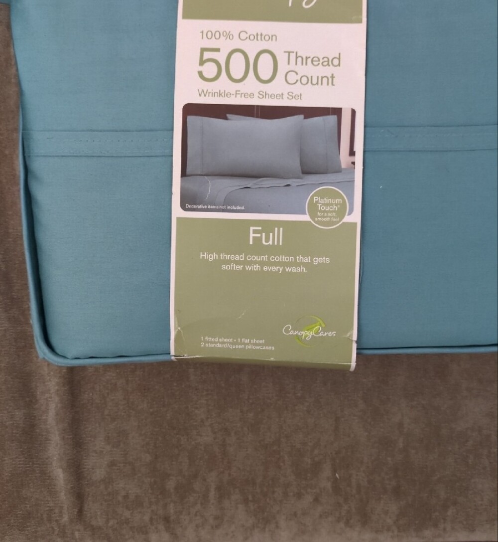 NWOT Canopy Full Size 500 Thread Count Sheet Set - Picture 3 of 4